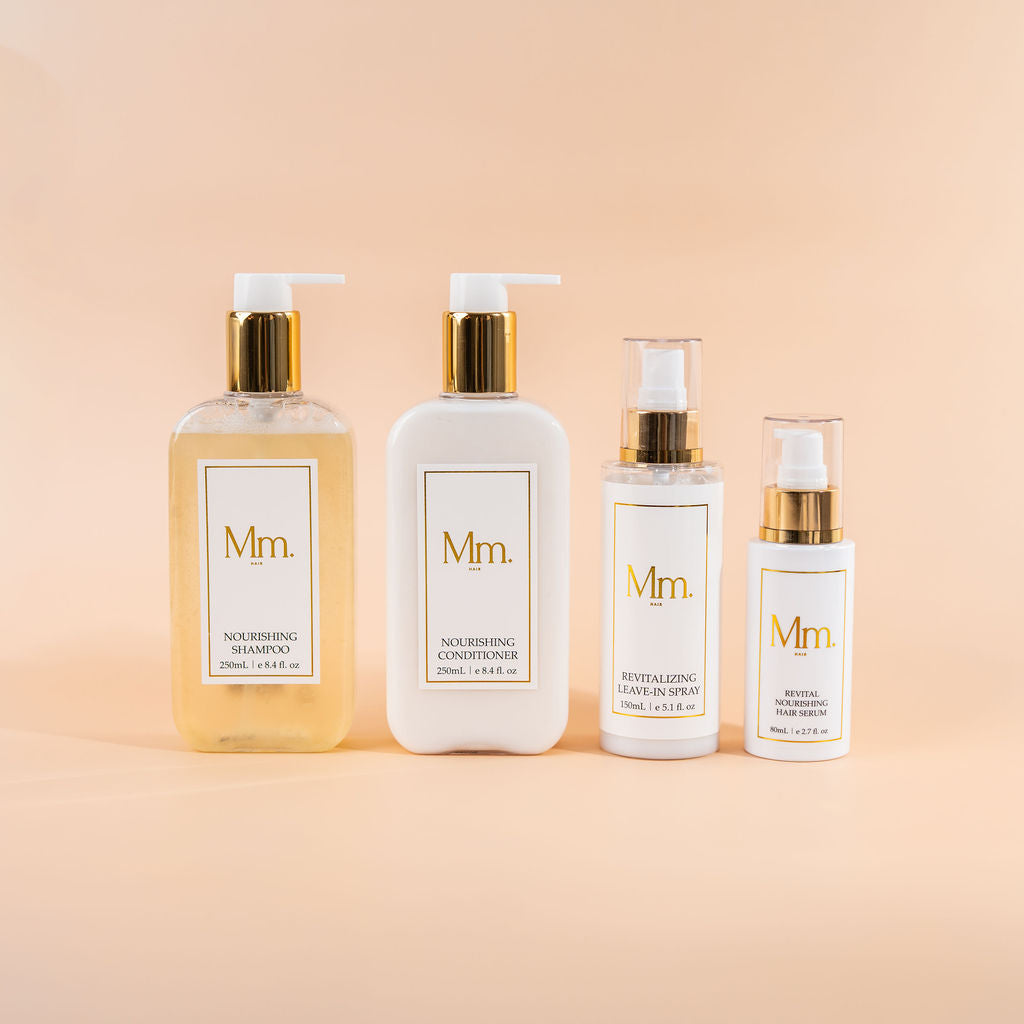 Mm. Nourishing Shampoo & Conditioner 250ml/Mm. Revitalizing Leave-In Spray 150ml/Mm. Revital Nourishing Hair Serum 80mL